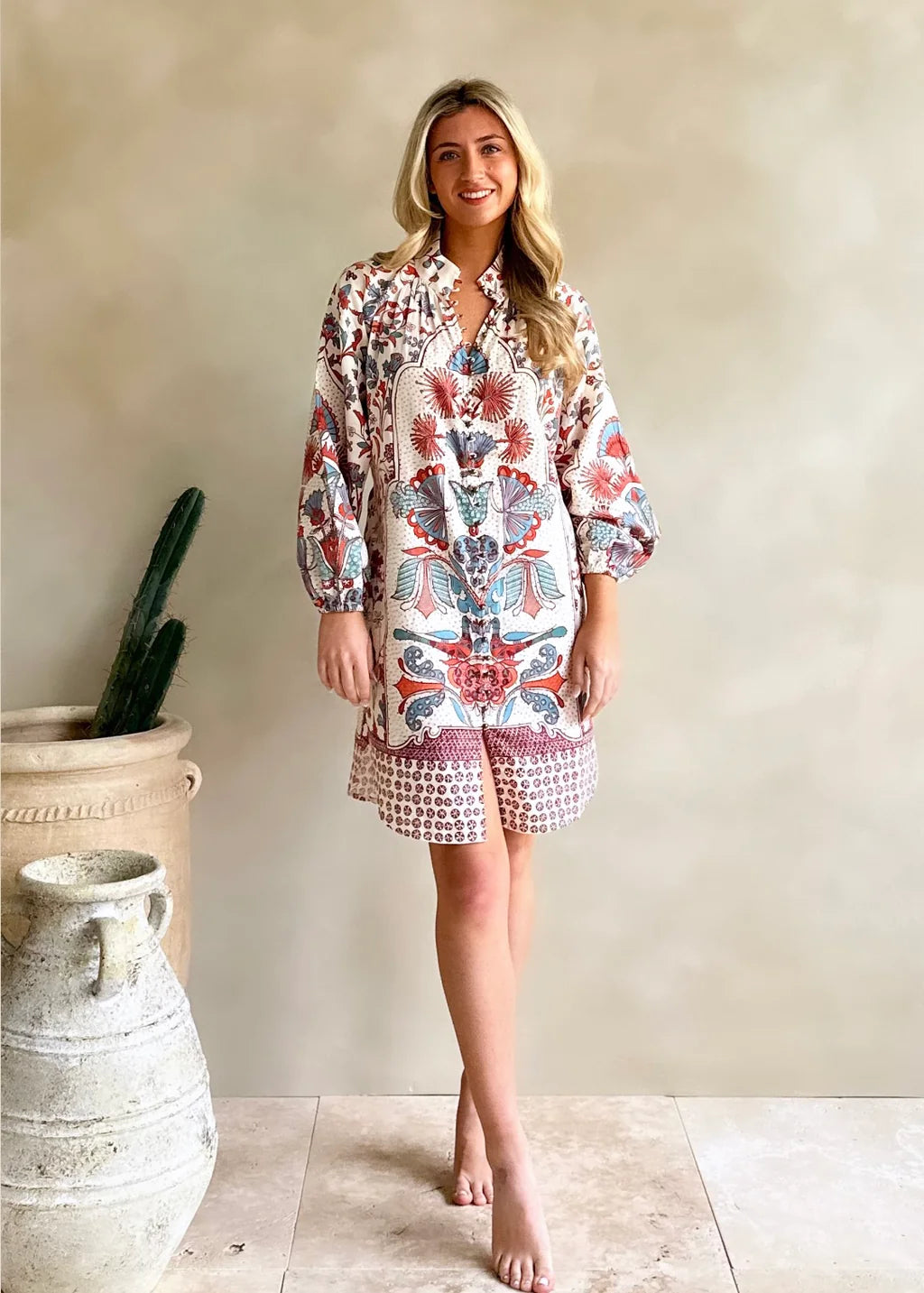 Alexandria Lorena Shirt Dress Terracotta Sand JL CO. boutique