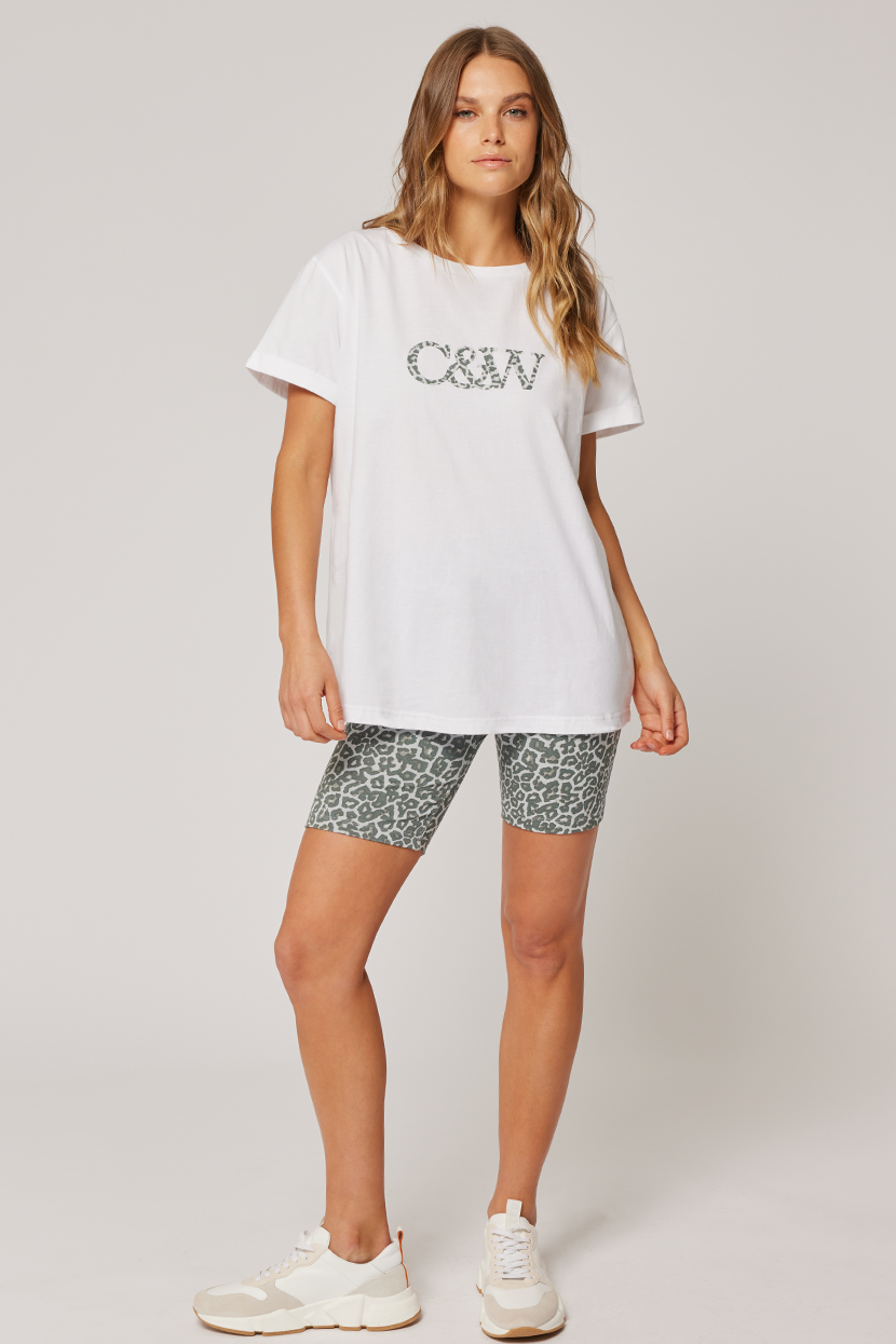 Marlo Tee - White/Smoke Leopard - JL & CO. boutique 