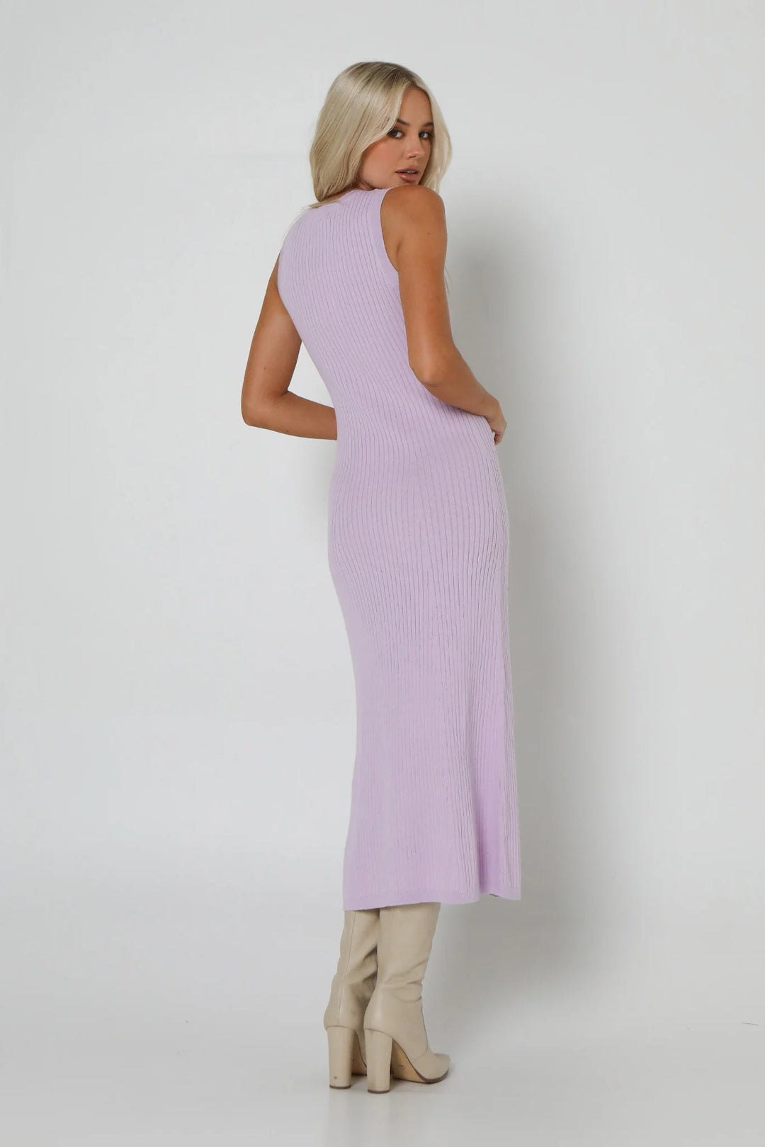 BRIT KNIT MAXI DRESS - LILAC - JL & CO. boutique 