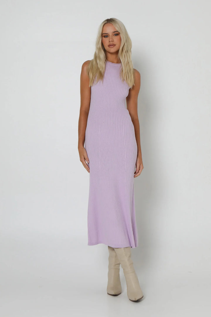 BRIT KNIT MAXI DRESS - LILAC - JL & CO. boutique 