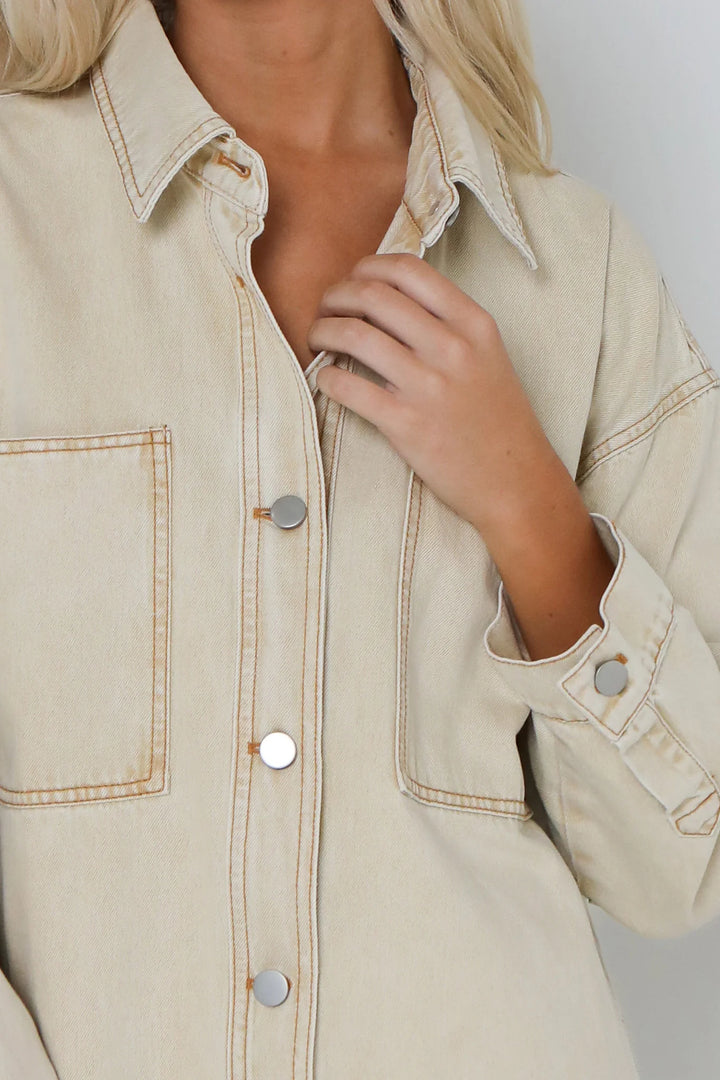 EMERY SHIRT - BEIGE DENIM - JL & CO. boutique 