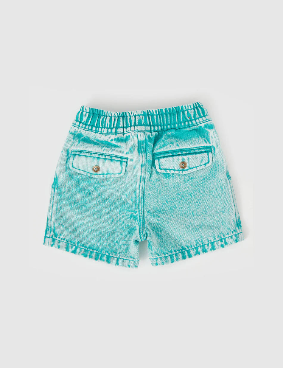 Noah Denim Shorts Turquoise