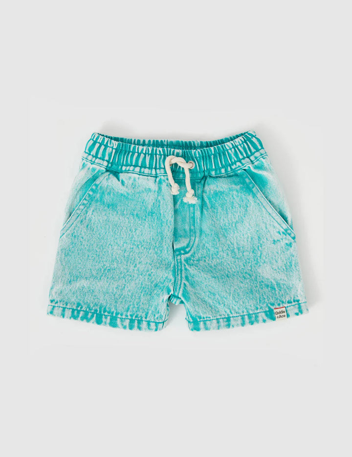 Noah Denim Shorts Turquoise