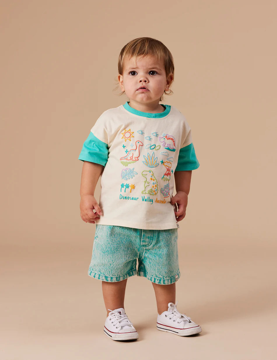 Noah Denim Shorts Turquoise