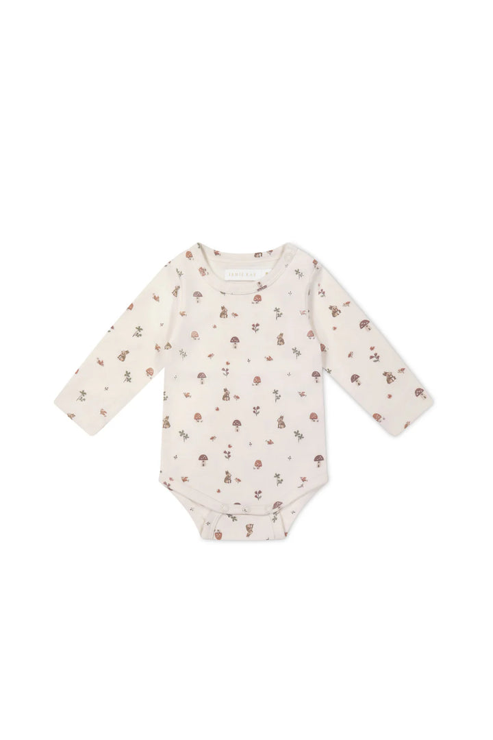 Organic Cotton Long Sleeve Bodysuit - Foraging Friends - JL & CO. boutique 