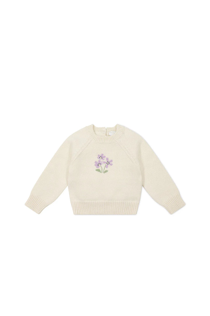 Macy Jumper - Cloud Meadow Flowers Placement - JL & CO. boutique 