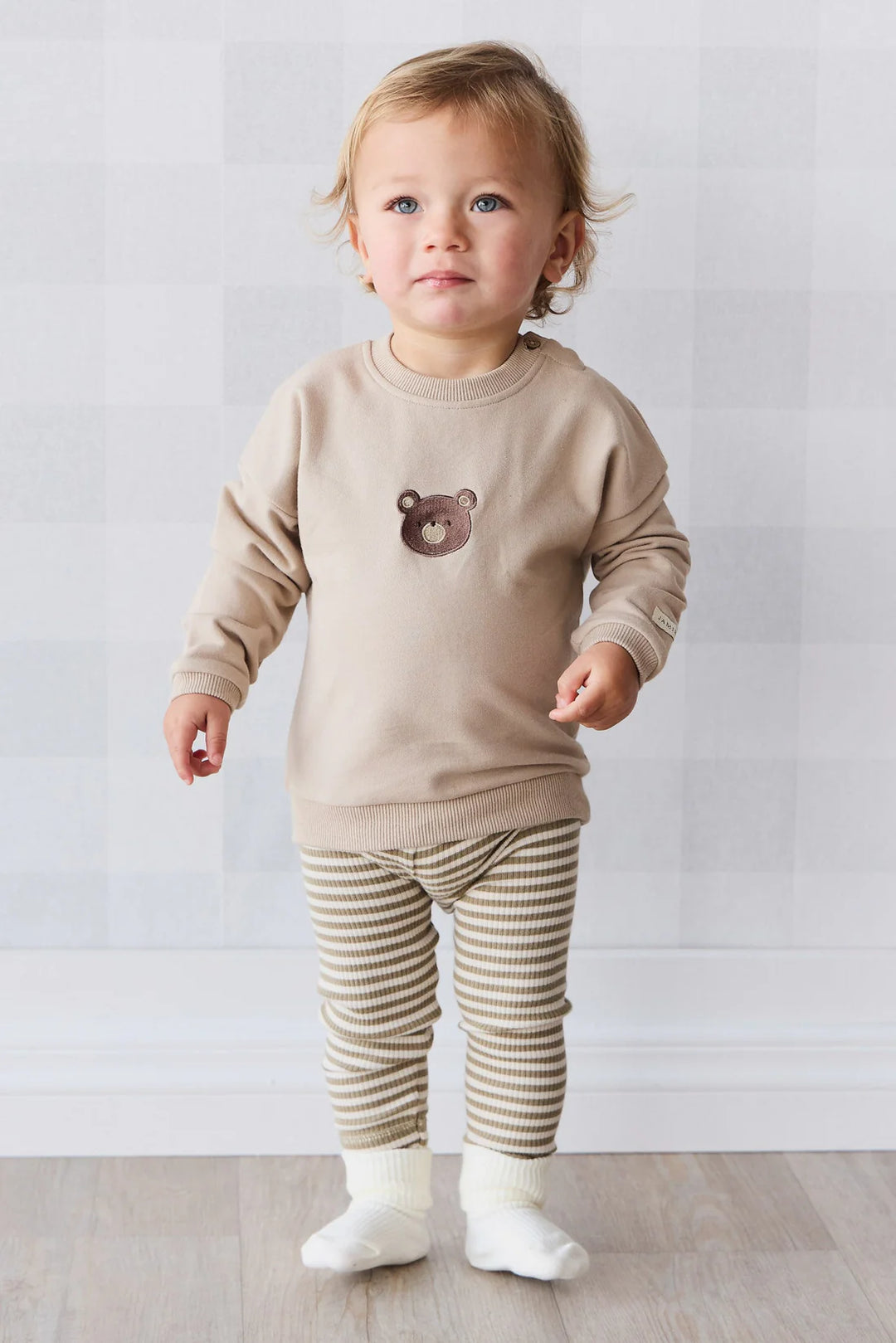 Organic Cotton Damien Sweatshirt - Fawn Bear - JL & CO. boutique 