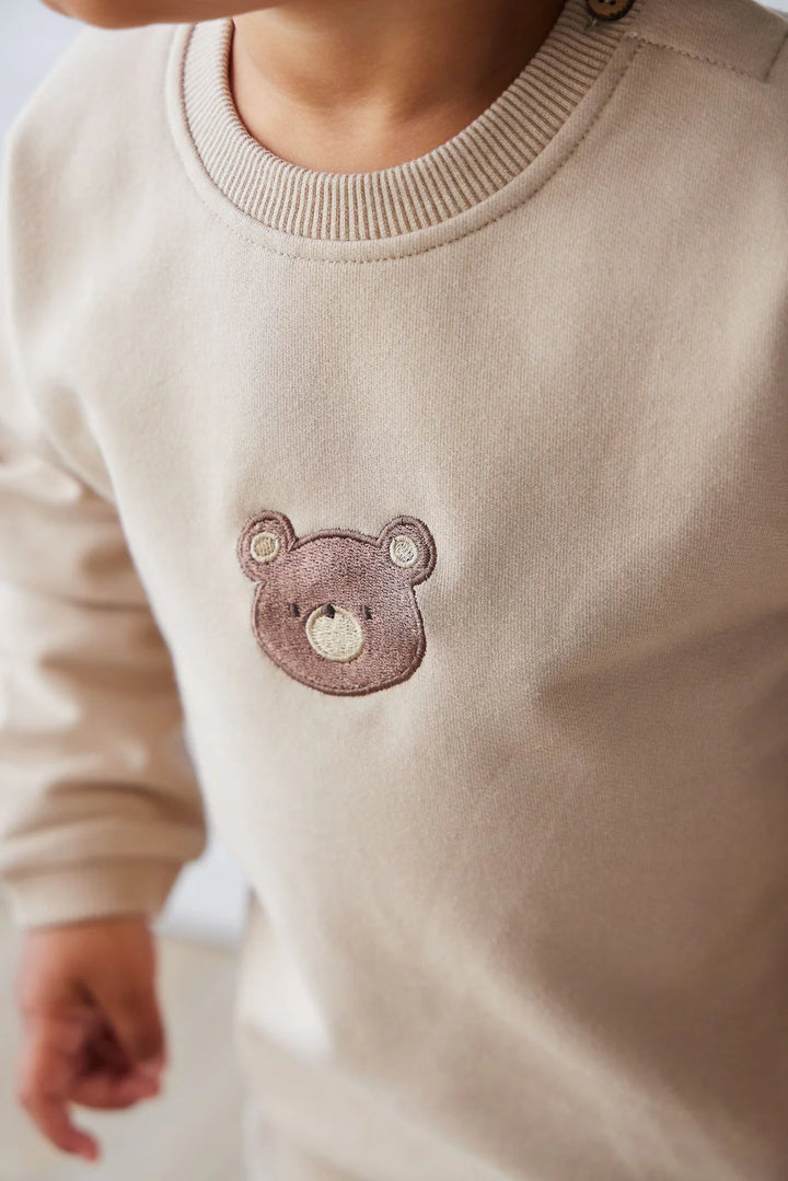 Organic Cotton Damien Sweatshirt - Fawn Bear - JL & CO. boutique 