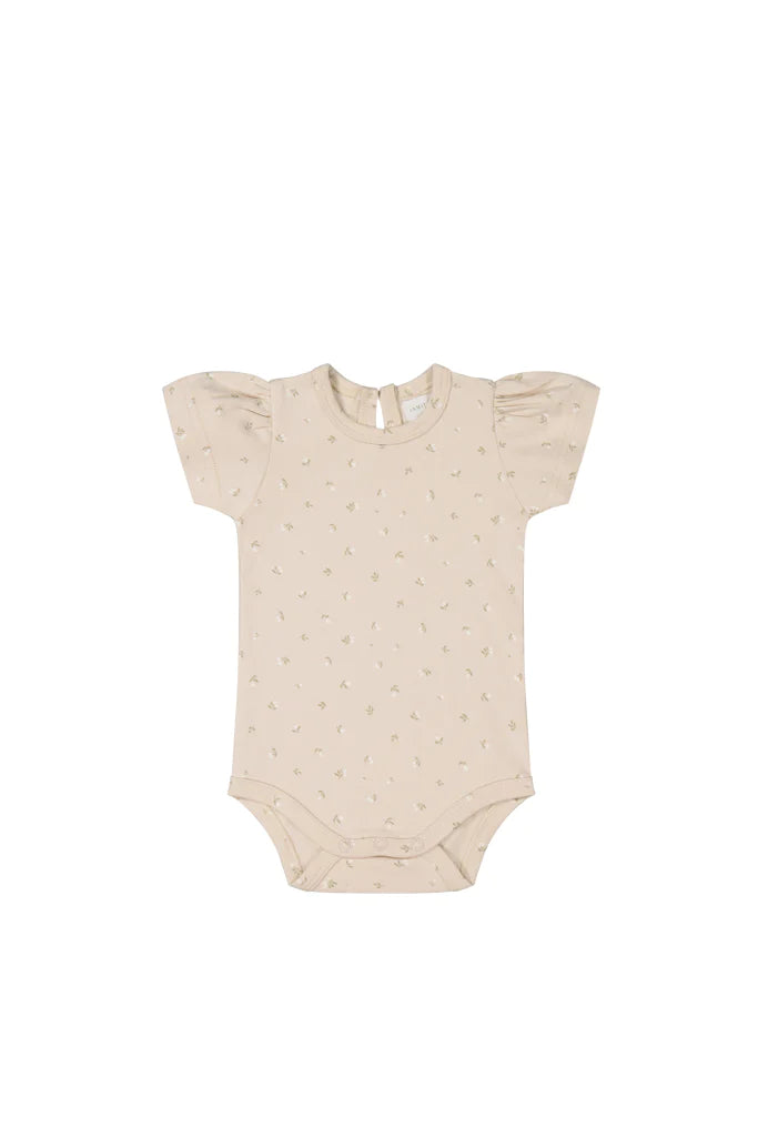 Organic Cotton Cap Sleeve Bodysuit - Elenore Pink Tint - JL & CO. boutique 