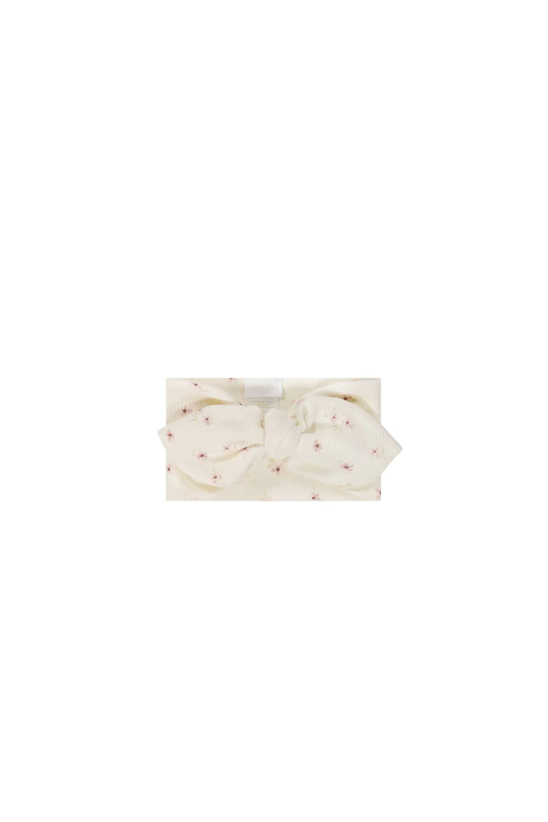 Organic Cotton Fine Rib Headband - Simple Flowers Egret - JL & CO. boutique 