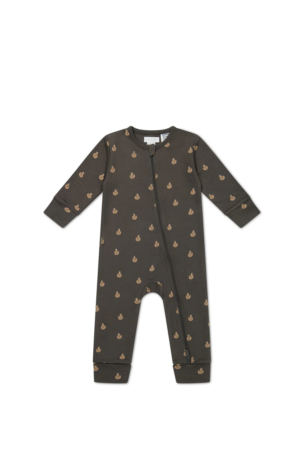 Organic Cotton Reese Zip Onepiece - Fox Cubs Wolf - JL & CO. boutique 