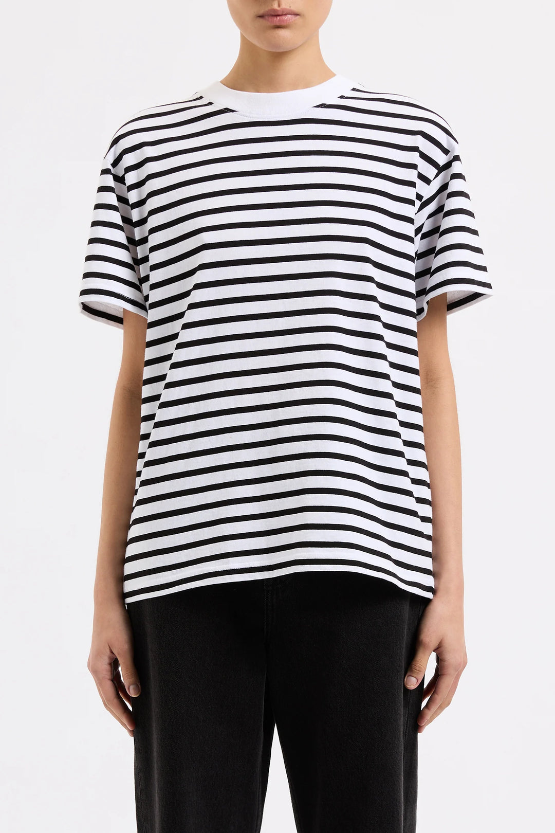 Organic Stripe Boyfriend Tee - JL & CO. boutique 