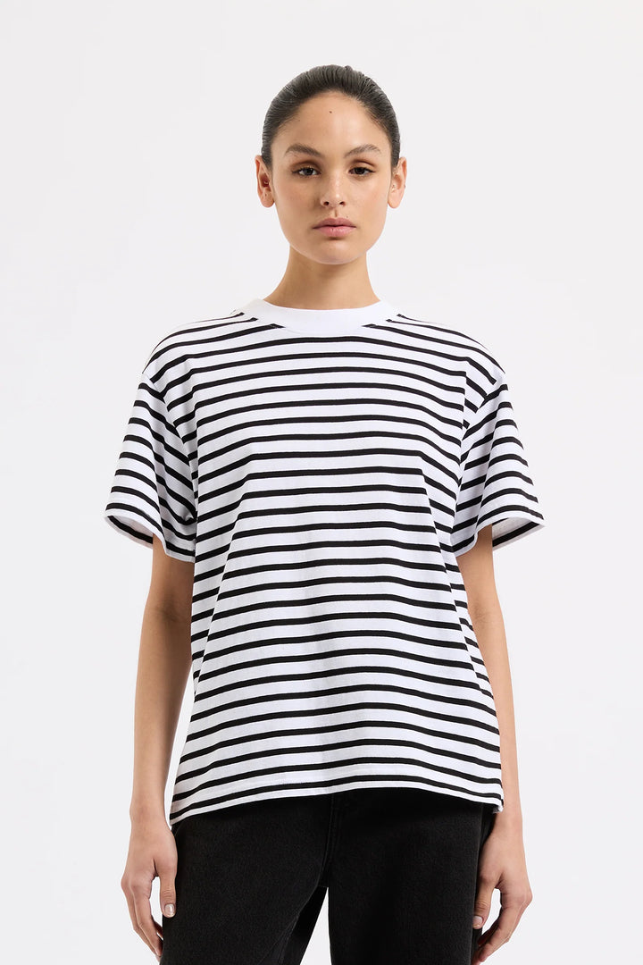 Organic Stripe Boyfriend Tee - JL & CO. boutique 