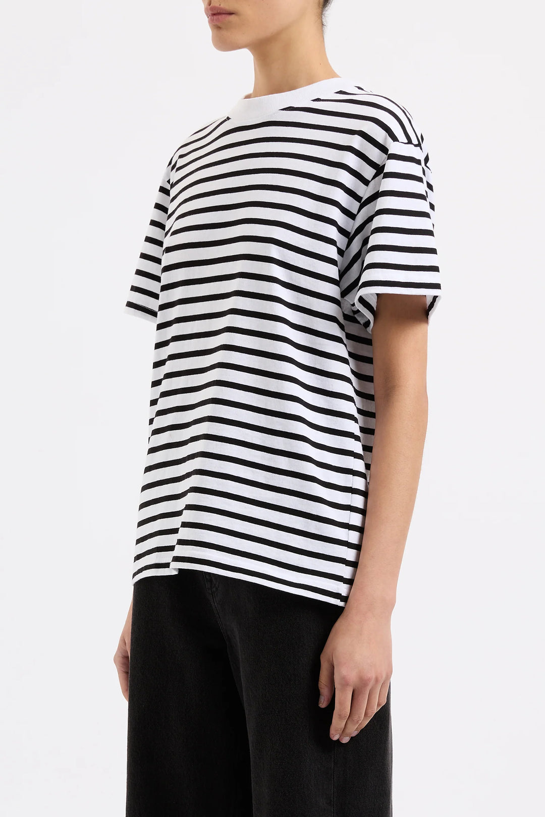 Organic Stripe Boyfriend Tee - JL & CO. boutique 