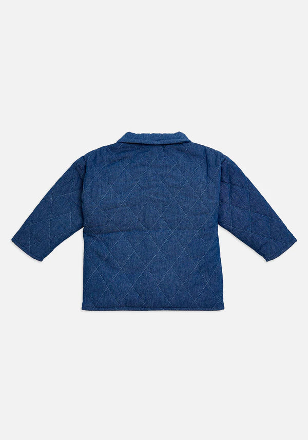 padded shirt jacket - chambray