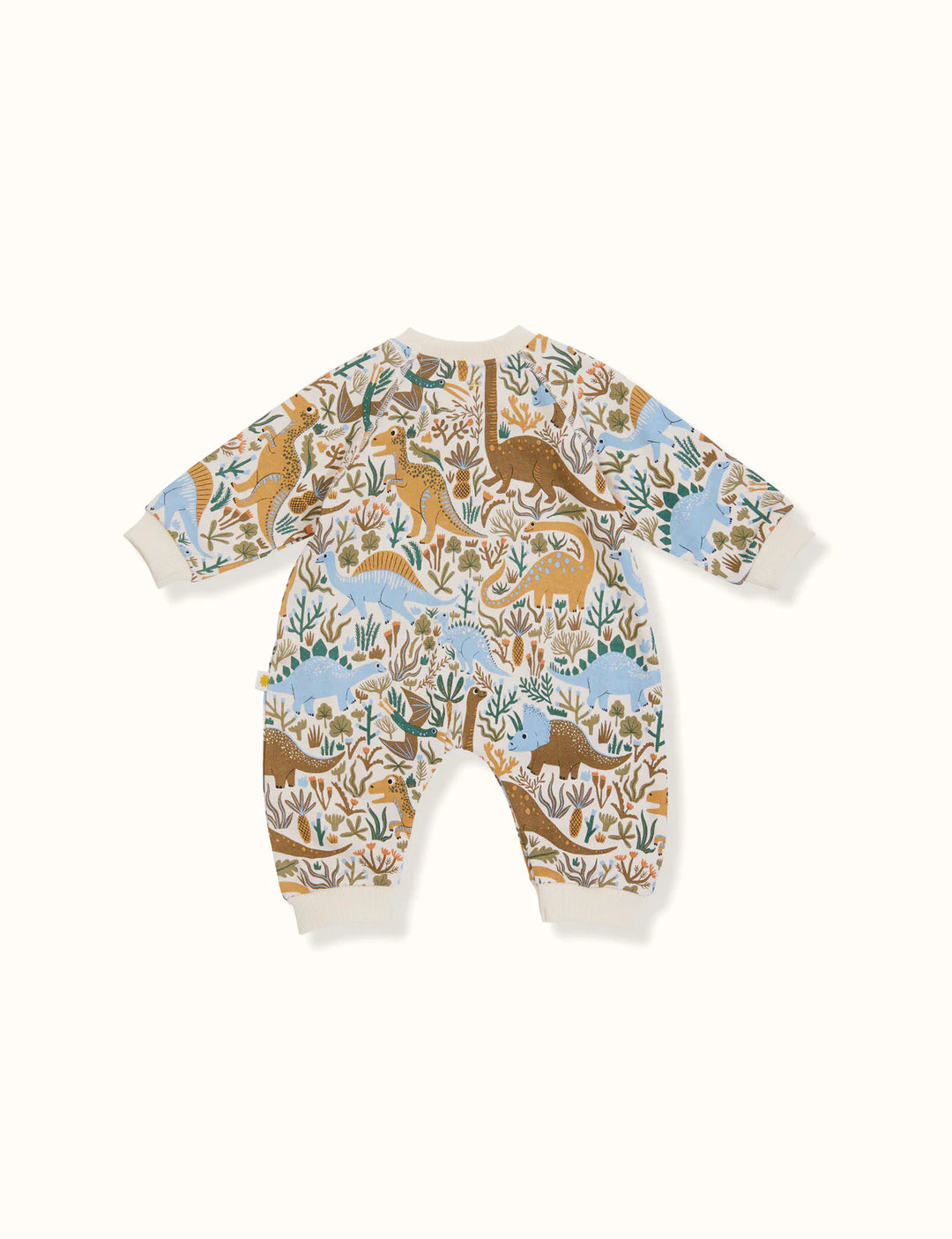 DINO ROAR TERRY RELAXED ROMPER BLUE - JL & CO. boutique 
